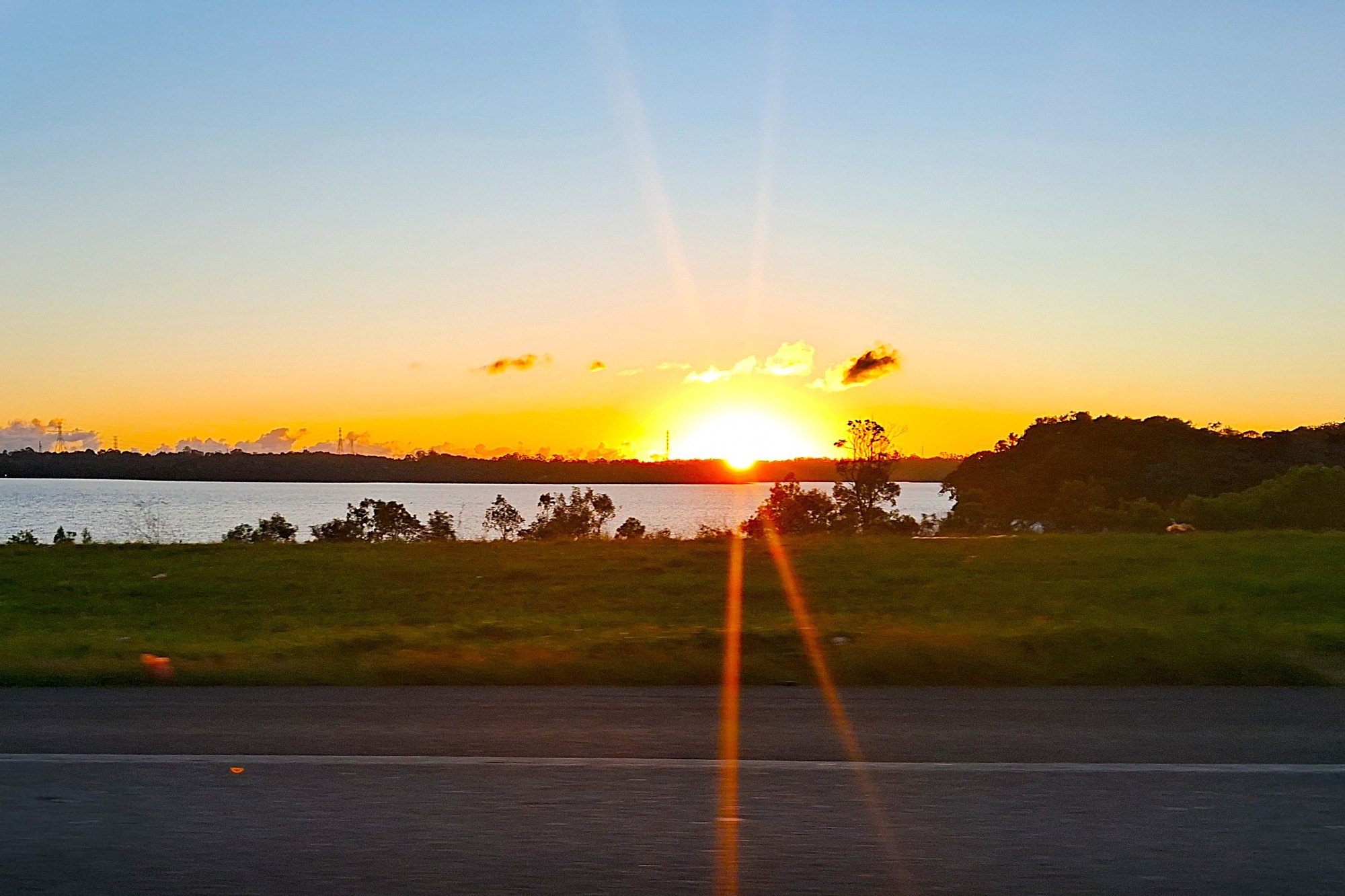 Pôr do sol sobre a Represa Billings, em São Bernardo do Campo.